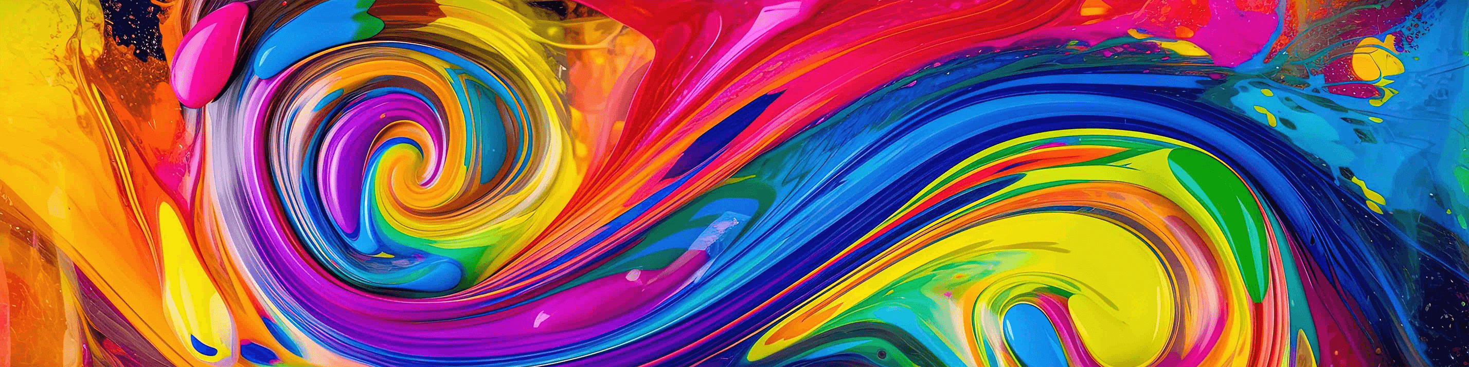 picture of painted swirl of rainbow colors